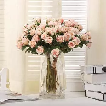 12шт искусственный цветок розы ручной работы домашний декор для свадебной вечеринки подарок на день Святого Валентина шампанского