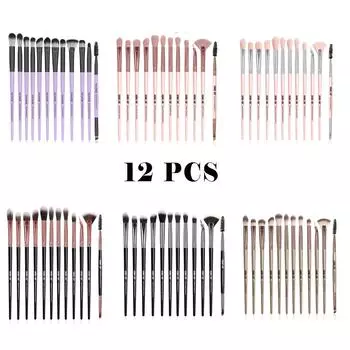 12шт кисти для макияжа косметический инструмент тени для век пудра набор кистей для макияжа 01 чёрный