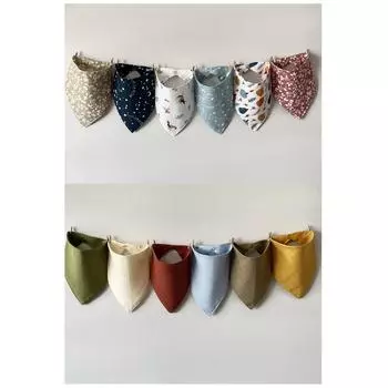 (12шт) Нагрудник Run Baby из 100% органического хлопка, двухслойная муслиновая ткань, слюнявчик с двумя кнопками