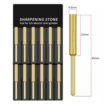 12шт насадки для бензопилы с титановым покрытием, алмазная точилка высокой твердости, напильник для электрической бензопилы 5.5mm