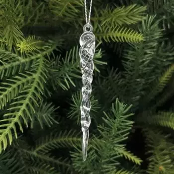 12шт праздновать рождественские украшения Рождественский прозрачный ледяной бар кулон резьбовая полоса льда