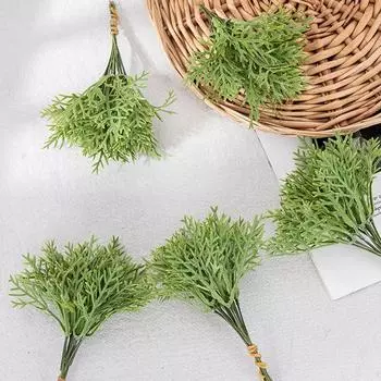 12шт Real Touch куриные кости листья букет пластиковые искусственные растения офисное украшение рабочего стола 12pcs