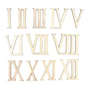 12шт римская цифра неокрашенный деревянный ломтик DIY ремесло орнамент декор для скрапбукинга