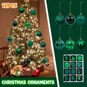 12шт Рождественский шар безделушки партии рождественские елочные украшения висячие украшения декор чёрный