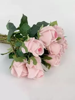 12шт розы искусственные шелковые цветы поддельные розы с длинными стеблями реалистичные букеты из искусственных роз для свадебных украшений свадебная вечеринка домашний декор стола розовый