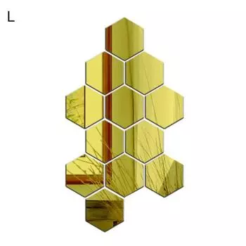 12шт шестигранные 3D художественные зеркальные настенные наклейки для украшения дома своими руками M синий
