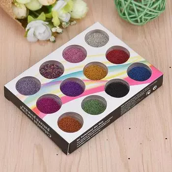 12шт стеклянные микробусины без отверстия 0,2 мм микробусины с икрой