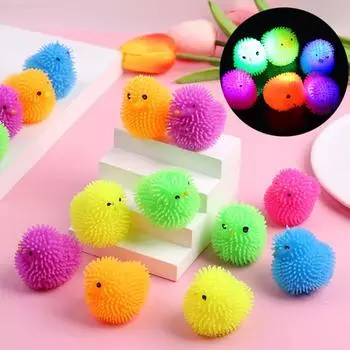 12шт светодиодные шарики-пуховики пасхальные яйца светящиеся игрушки для детей светящиеся