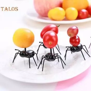 12шт Торт Вилка Не легко сломать Декоративный Легкий Полезный Муравей Форма Фрукты ДесертНая палочка Ребенок Обед Украшение Вечеринка