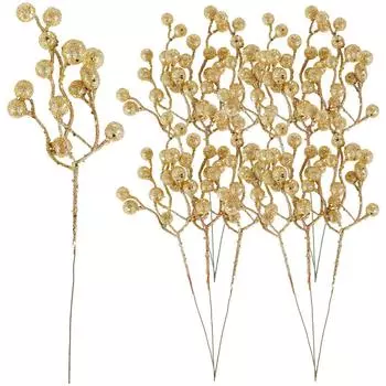 12шт украшения дома искусственные цветы поддельные цветы зеленые растения One Size золотой