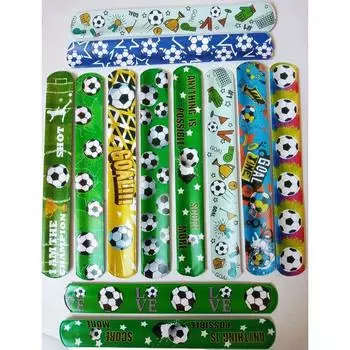 12шт украшения защелкивающиеся браслеты браслет кольцо на руку футбол хлопать круг день рождения Old Style