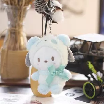 12см Sanrio Kawaii Hello Kitty Kuromi Плюшевая Кукла Игрушки Подвеска Милый Плюшевый Брелок Подвеска на Сумку Рождественские Подарки