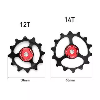 12T/14T MTB велосипедный задний переключатель жокей-колесо 9/10/11 скоростной направляющий шкив детали велосипеда 14T красный