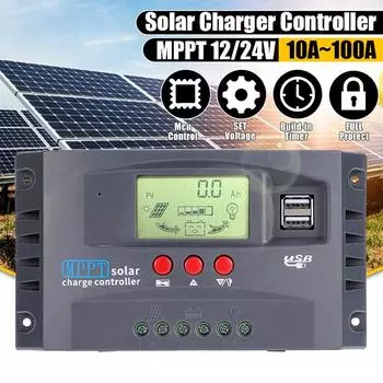 12V24V MPPT контроллер солнечной зарядки 50VDC фотоэлектрический регулятор цветной экран для Lifepo4 GEL свинцово-кислотный литиевый аккумулятор