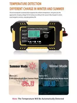 12V6A Motorcycle Car Battery Charger Intelligent Repair Lead Acid Storage Charger