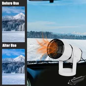 12V 12/24V Car Heater 2 in 1 Car Heater Heating Cooling Fan Fast Heating Quickly Defrost Defogger Car Accessories