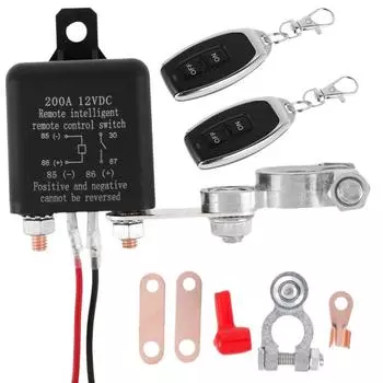 12V 200A Car Battery Disconnect Relay Dual Remote Battery Shut Off Switch Boat/Yacht