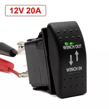 12 В 20 А 7-контактный лебедка вход лебедка выход (ON)-OFF-(ON) Переключатель Rocker Switch Momentary LED 7-контактный универсальный для всех автомобилей красный