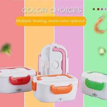 12V/24V 110V 220V Home Car Truck Mini Rice Box Heating Electric Lunch Box Portable Steamer Food Container Thermal Boxes plastic liner&12V24V and 220V&EU зелёный