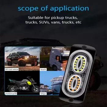 12v~24V 19CM автомобильный светодиодный стробоскоп мигающий решетчатый фонарь аварийное освещение 24LED предупреждающий свет огни для автомобиля грузовика стробоскоп светодиодный фонарь синий