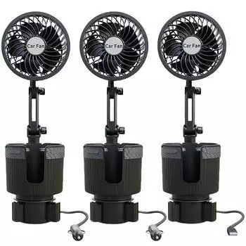 12V/24V/5V USB Cooling Fan Car Cup Holder Fan for Car Vehicle SUV RV Truck 12v