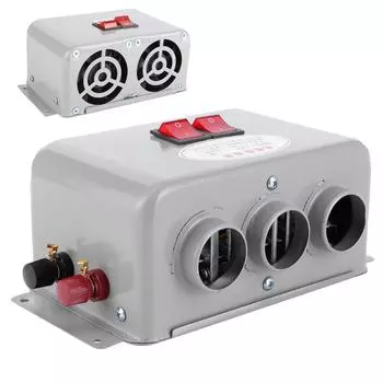 12 В/24 В Автомобильный обогреватель Автомобильный обогреватель с функцией удаления запотевания стекол Компактный обогреватель с 3 отверстиями 600 Вт–800 Вт Зимний быстрый обогрев Устранение наледи Низкий уровень шума