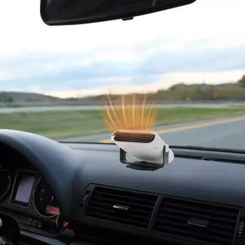 12V/24V Car Heater Defroster Fans White Car Heater Fan Fast Heating Auto Windshield Defroster Defogger Car Anti-Fog Heater Dryer белый