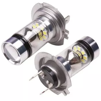 12V 24V H4 H7 LED 100W 3030 20SMD 6500K Светодиодные противотуманные фары Супер яркие белые лампы накаливания для автомобиля H7 белый