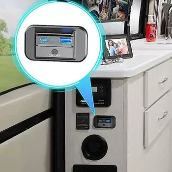 12V/24V In Car USB Charging Socket RV Bus USB Panel Mobile Charger QC3.0+PD3.0 Fast Charging Without Opening Hole