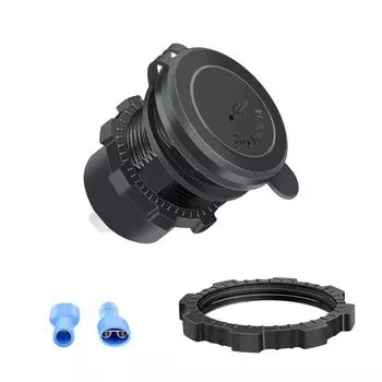 12V-24V Power Outlet 75W PD Type C QC 3.0 Fast Charge Adapter 3 Ports USB Outlet Waterproof Car Charger for ATV Boat Truck зелёный