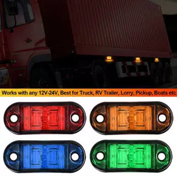 12V- 24V Side Clearance Marker Lamp Warning Lights For Trailer Truck Caravan 2LED Side Marker Lamp Marker Car Signal Lamp красный
