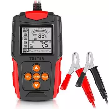 12V 24V Smart Car Battery Tester LCD Battery Analyzer Test Tool Digital Analyzer For Car Truck Motorcycle Boat красный
