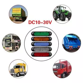 12V 24V Truck Lights Position Clearance LED Trailer Side Marker Lamp Strobe Blinker Warning Indicator Caravan RV Car Accessories 3500K синий