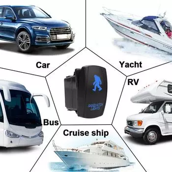 12V 24V Universal Car Light Toggle Switch Blue LED Lamp Buttons Automobile Accessories For Caravan Truck Trailer RV Marine Boat