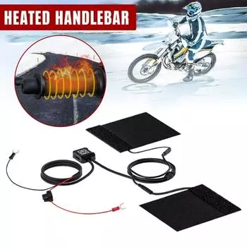 12V 3-Gear Motorcycle Heated Hand Grips Waterproof Adjustable Handlebar Grips Grip Electric Covers Heated Accessories Motor B9J2 чёрный