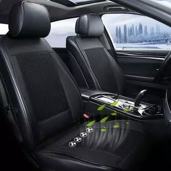 12 В 3D Spacer Car Summer Cool Air Подушка для сиденья с быстрым продувом Вентиляционное сиденье Охлаждающее седло чёрный