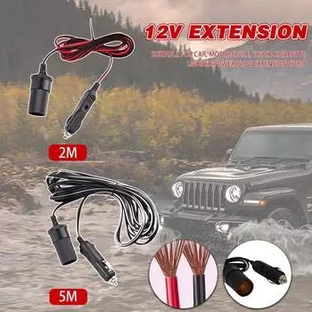 12V 5A Car Cigarette Lighter Socket Extension Cord Female Socket 2024 To Cable Extension Interior Plug Car Cable Male 2/5Me E6K9