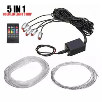 12V 5в1 LED 6м Оптоволоконная Автомобильная Внедорожная Декор Неоновая EL Лента Атмосферная Лампа