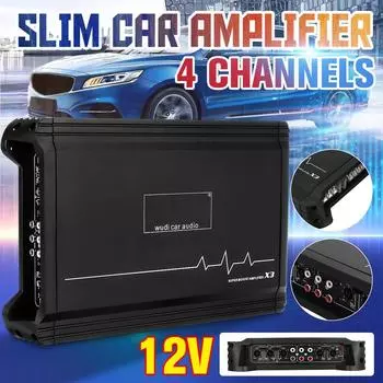12V 9900W Car Amplifier 4-channel Powerful Car Audio Subwoofer Aluminum Alloy Vehicle Power Stereo Amp A/B Car Sound Amplifiers