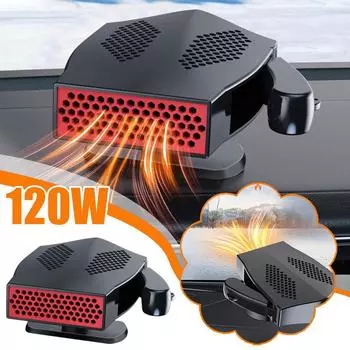 12V Car Heater Electric Heating Fan 360 Degree Rotary Electric Defogging Windshield Portable Dryer Demister Defroster Base G8K6