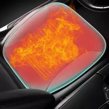 12V Car Seat Heated Cover With USB Connector Adjustable Temperature Car Heating Pad Soft PU Auto Seat Warmer Heating Cushion чёрный