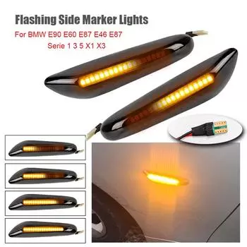 12V Car Turn Signal Lights LED Side Marker Flashing Lamp T10 W5W5 Accessories For BMW E90 E46 E60 E87 E92 Serie 1 3 5 X1 X3 X5 жёлтый