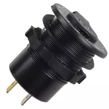 Автомобильное зарядное устройство с двумя USB-портами 12 В, быстрая зарядка, светодиодный вольтметр для отображения состояния аккумулятора, водонепроницаемый и пыленепроницаемый дизайн CHINA