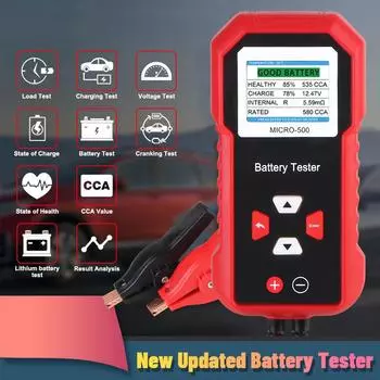 12V For Motorcycle Truck SUV Repair Tools Portable Micro-500 Multifunctional Car Battery Tester Battery Capacity Tester красный