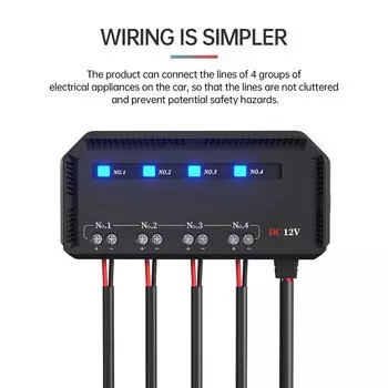 12V Fuse Box Electrical Circuit Protection 20A Car Motorcycle Quick Wiring Fuse Box LED Indicator Light Heat-resistant Fuse Hold чёрный