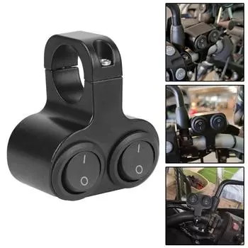 12 В переключатель фар с двумя кнопками управления, алюминиевый сплав, руль мотоцикла, 7/8 дюйма, 22 мм, переключатель мигания динамика