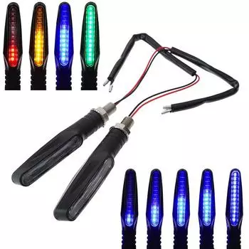 12V Led Мотоцикл Рулевой фонарь E24 Водяной свет мигающий индикатор Blue LED(1Pcs)