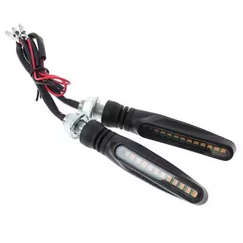 12В светодиодные указатели поворота мотоцикла E24 мигающий индикатор проточной воды красный