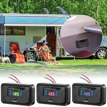 12V USB Car Charger Dual QC3.0 & PD 3.0 Switch Wall Mount Power Outlet Car Charger Socket Adapter For Car Bus RV Truck W3K4