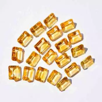12x10 мм натуральный драгоценный камень цитрин, изумрудная огранка кабошон набор из 6 предметов, изготовление колец желтый цитрин 12x10 MM жёлтый